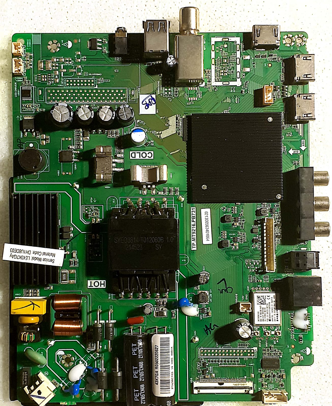Haier 43 inch LED TV Motherboard for Model LE43K7GA
