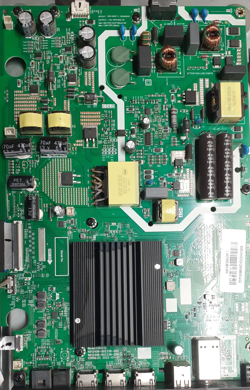 Motorola 55 inch LED TV Motherboard for Model 55UHDGQMBHGA